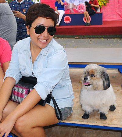 Vietnamese family attending dog show